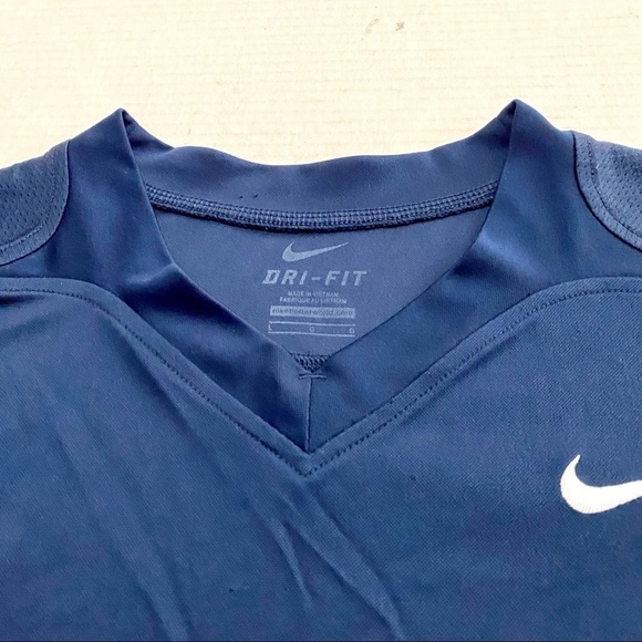 Blue White Nike Dri-Fit Team Athletic Jersey Shirt Large V-Neck Sport Jersey - Picture 9 of 14